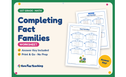 Completing Fact Families Worksheet – 1st Grade Math Practice