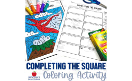 Completing the Square Color by Numbers Worksheet