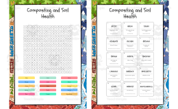 Composting and Soil Health word search, scramble and crossword puzzle