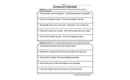 Compound Predicates Sentences Worksheet
