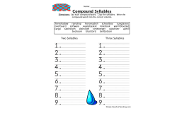 Compound Words Syllables Worksheet
