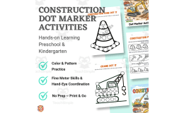 Construction Dot Marker Worksheets | Fine Motor | Pre-K & Kindergarten