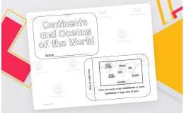 Continents and Oceans Flipbook Activity