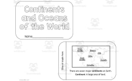 Continents and Oceans Flipbook Activity