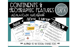 Continents, Oceans, and Geography Interactive Notebook