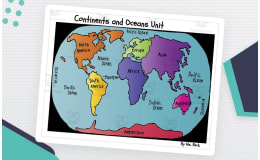 Continents and Oceans Map Lesson with Song and Facts