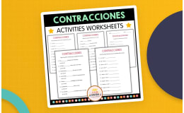 Contractions Grammar Worksheets in Spanish