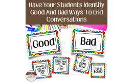Conversation Skills: Ending a Conversation Social Skills Sorting