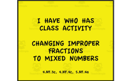 Converting Improper Fractions to Mixed Numbers - I Have Who Has Game