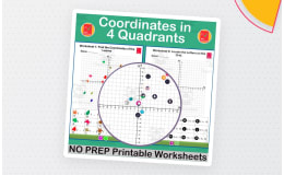 Coordinates in 4 Quadrants – Plotting Worksheet Set