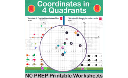 Coordinates in 4 Quadrants – Plotting Worksheet Set