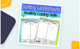 Coping Skills Cut & Paste Sorting Worksheets