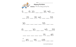 Count Fives Fill in the Blank Worksheet
