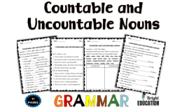 Countable and Uncountable Nouns Grammar Worksheets