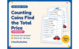 Counting Coins Find the Total Price Worksheet – 2nd Grade Addition