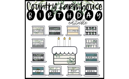 Country Farmhouse Classroom Birthday Board Decor-Editable
