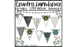 Country Farmhouse Classroom Decor-Editable Banners