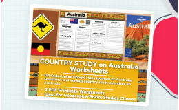 Country Study Worksheets on Australia - Oceania