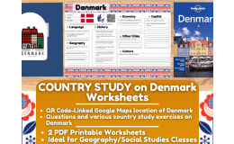 Country Study Worksheets on Denmark - Europe - Scandinavia