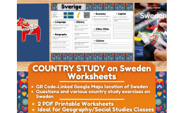 Country Study Worksheets on Sweden - Europe - Scandinavia