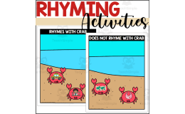 Crab Themed Rhyming Words