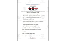 Crash Course: Government and Politics #11: Presidential Power Worksheet