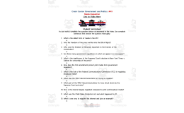 Crash Course Government Episode Worksheet | 45 - Media Regulation