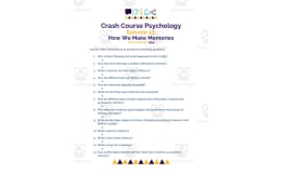 Crash Course Psychology Episode Worksheet | 13 - How We Make Memories