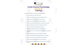 Crash Course Psychology Episode Worksheet | 15 - Cognition