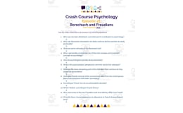 Crash Course Psychology Worksheet | 21 - Rorschach and Freudians