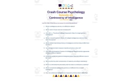 Crash Course Psychology Worksheet | 23 - Controversy of Intelligence