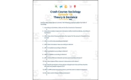 Crash Course Sociology #19: Theory & Deviance Student Worksheet