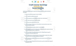Crash Course Sociology #26: Social Mobility Worksheet