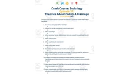 Crash Course Sociology #37: Theories About Family & Marriage Worksheet