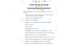 Crash Course Sociology #4: Sociology Research Methods Digital Student Worksheet
