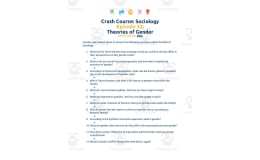 Crash Course Sociology Episode Worksheet | 33 - Theories of Gender