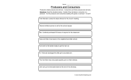 Creating Producers and Consumers Worksheet