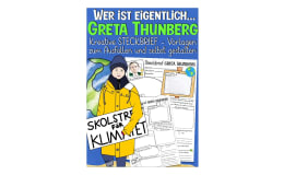 Creative Fact File Worksheets: Who is Greta Thunberg (German Version)