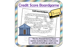 Credit Score Board Game Finance Game: Credit Cards, Loans, Mortgages