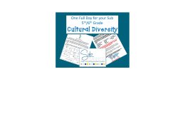 Cultural Diversity: Full Day Substitute Plans