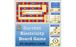 Current Electricity 54 Question Board Game - Middle School Science