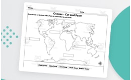 Cut and Paste Oceans - World Map