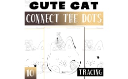 Cute Cat Dot to Dot Worksheet Activity, Cats Connect the Dots