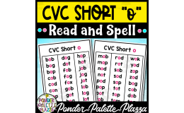 CVC Short o Word List Posters