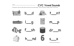 CVC Vowel Sounds Worksheet