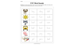 CVC Word Sounds Worksheet – Reading Fluency