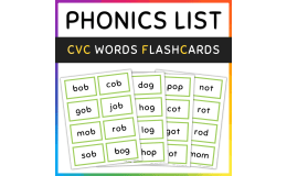 CVC Words Flash Cards, Short Vowel O, SET 1