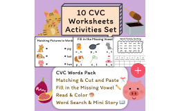 CVC Words Worksheets | Phonics Word Family Activities (K–1)