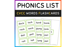 CVCC Words Flash Cards, Short Vowel O, SET 1