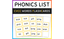 CVCC Words Flashcards, Short Vowel I, SET 1